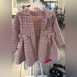 Biscotti Pink Plaid Girls' Pea Coat